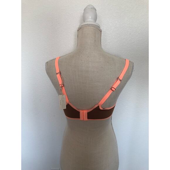 Aerie Smoothez Brown and Coral Unlined Underwire Full Coverage Bra 38D - Picture 4 of 5